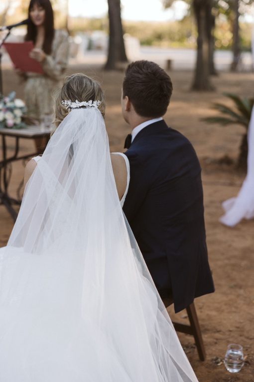 Tocado de porcelana para novia Calíope