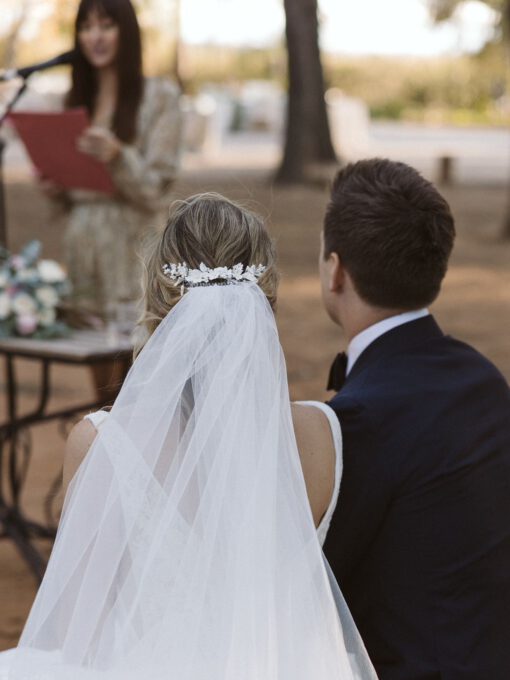 Tocado de porcelana para novia Calíope