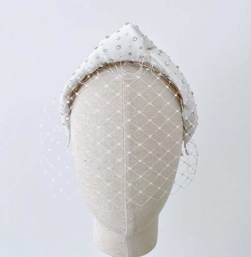 Diadema de novia con velo desmontable Aruna