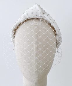 Diadema desmontable con nudo y velo - Aruna