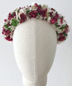 Diadema de flores preservadas para invitada, Bimba