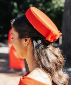 Casquete para invitada rojo, Celine
