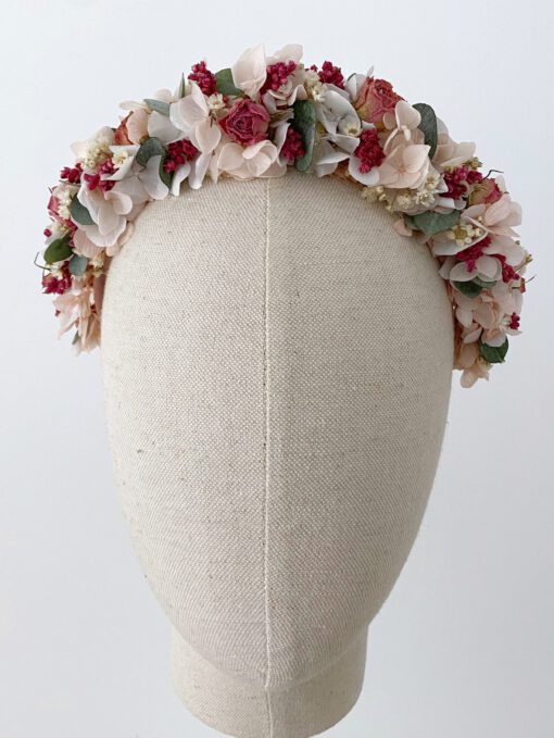 Diadema de flores preservadas para novias, Creta