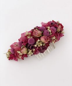 Tocado de flores preservadas tonos fucsia - Daisy