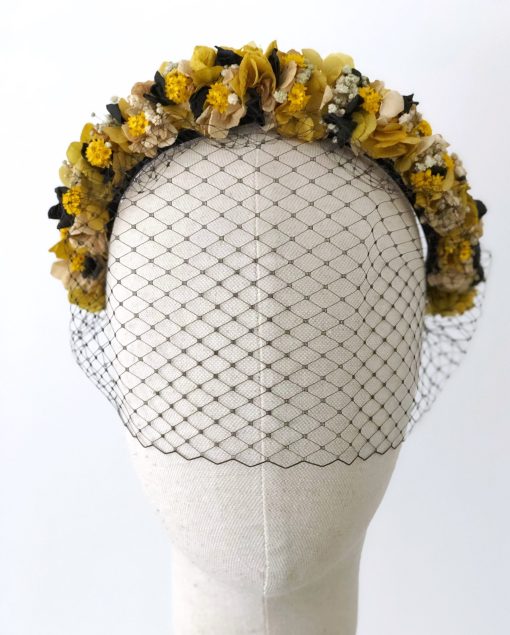 Diadema de flores preservadas Deva para invitadas