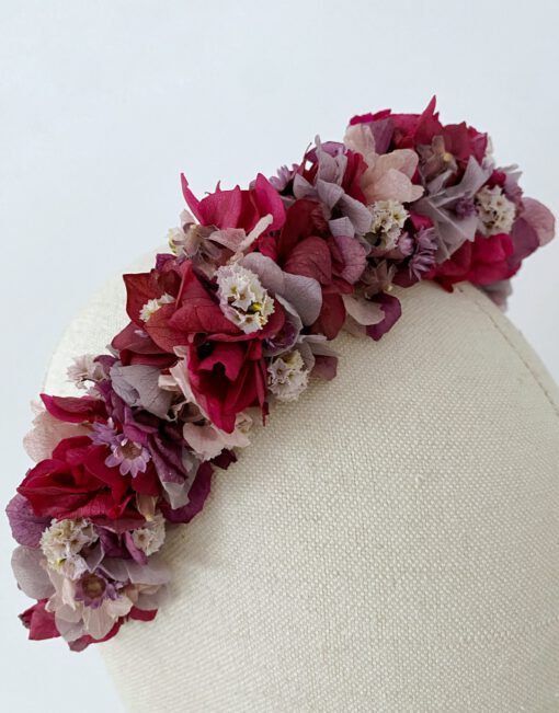 Diademas para Diadema de flores preservadas de invitada Erin