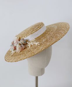 Canotier copa baja y ala ancha Espiga