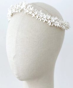 Tiara de flores de porcelana para novia Flora