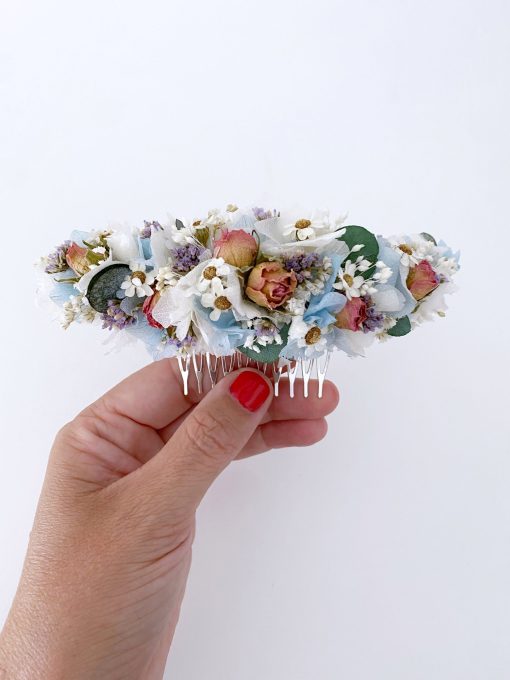 Tocado de flores preservadas para novias Lirio