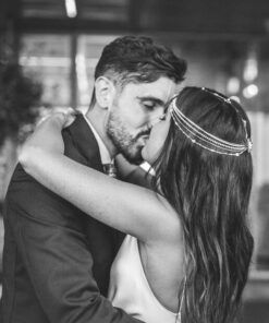 Tocado de novia cubre raíz Lisianto