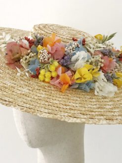 Canotier con flores preservadas Marion