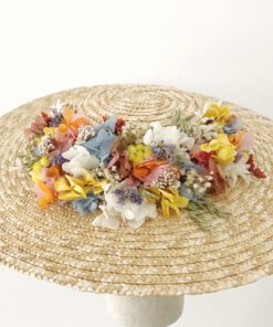 Canotier con flores preservadas Marion
