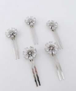 Peinetas con flores de cristal para novia Thalia