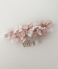 Tocado de comunión Elsa rosa