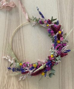 Aro decorativo de flores preservadas