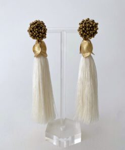 Pendientes de flecos blancos Eyre