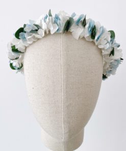 Corona de flores preservadas para comunión - Satín