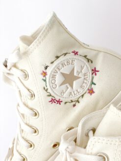 Converse personalizadas flowers bordadas para novia