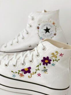 Converse personalizadas flowers bordadas para novia