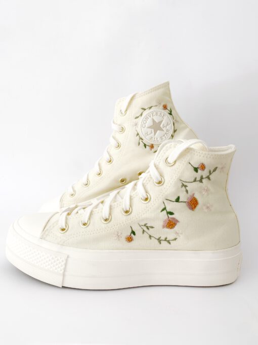 Converse personalizadas flowers bordadas para novia