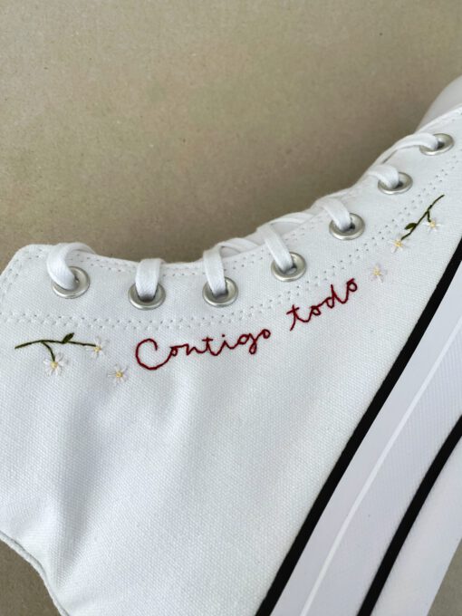 Converse personalizadas words bordadas para novia